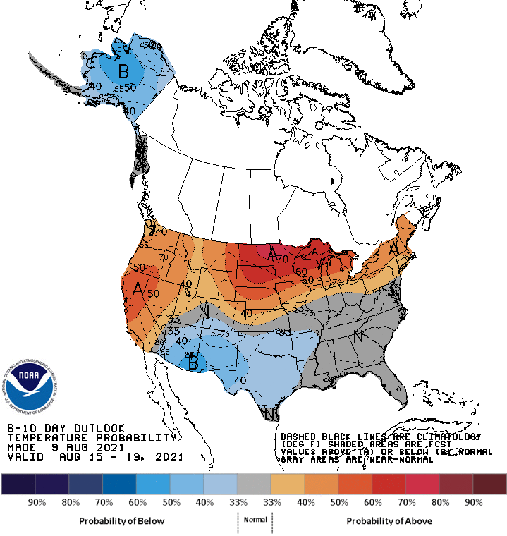 6-10 day outlook temperature probability.
